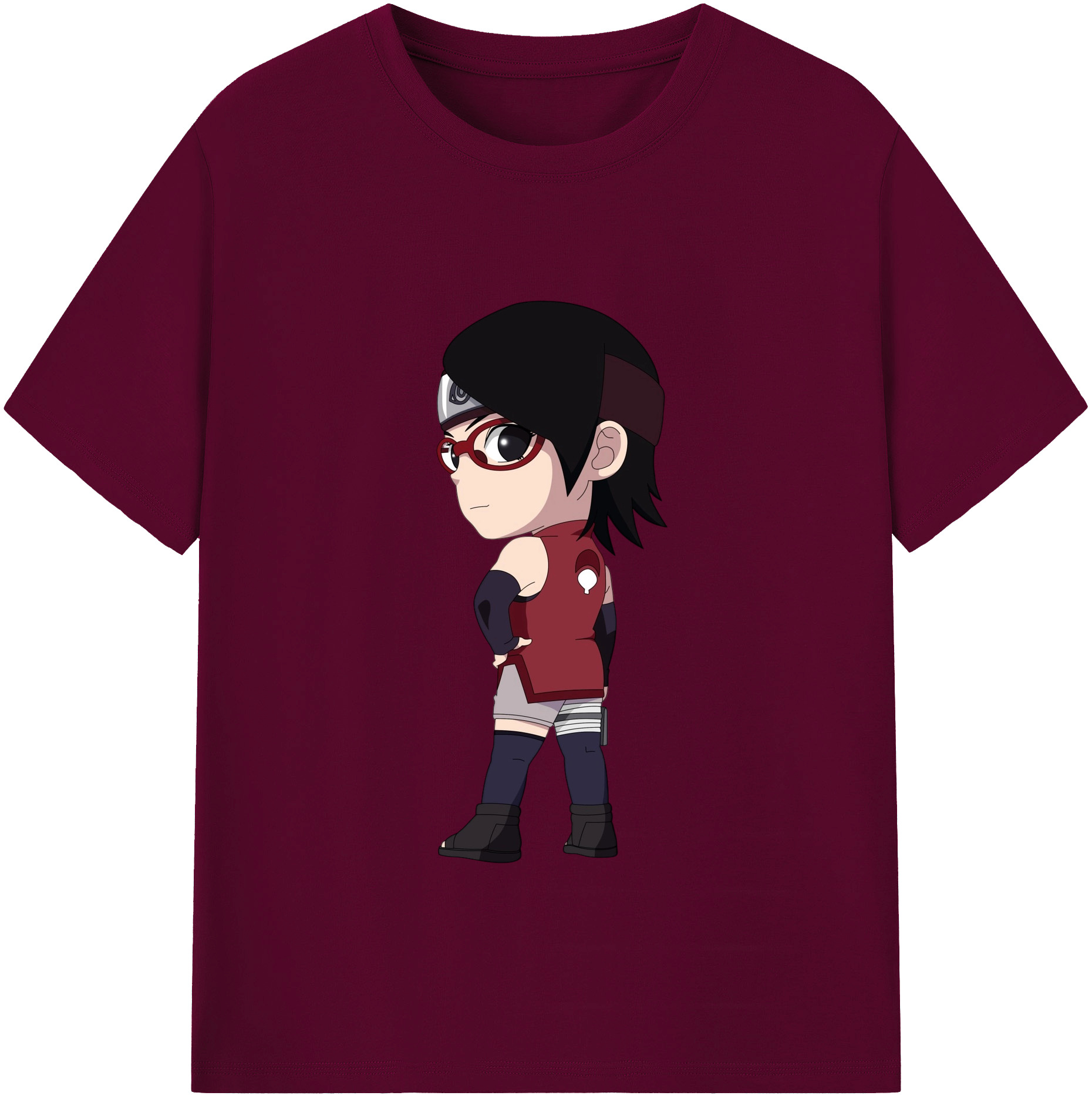 （画像用） NARUTO -ナルト- うちは サラダ Uchiha Sarada レディースカジュアルプリントTシャツ（綿100％）